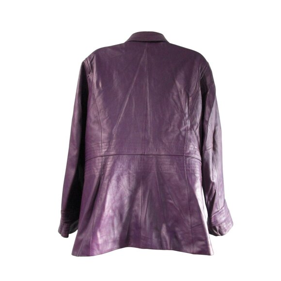 Vintage Purple Lambskin Leather Jacket Preston York Size L GUC - Picture 2 of 16